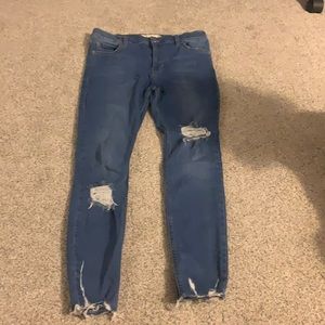 Free people raw hem super skinny jeans